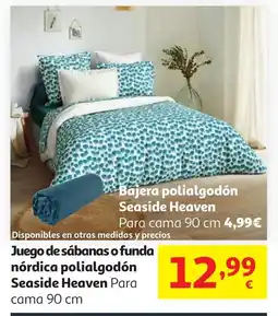 Alcampo Juego de sábanas o funda nórdica polialgodón Seaside Heaven oferta