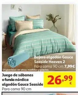 Alcampo Juego de sábanas ofunda nórdica algodón Gauce Seaside oferta