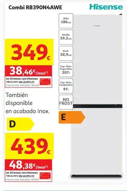 Alcampo HISENSE Combi RB390N4AWE oferta
