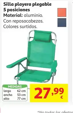 Alcampo Silla playera plegable 5 posiciones oferta