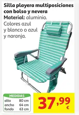 Alcampo Silla playera multiposiciones con bolso y nevera oferta