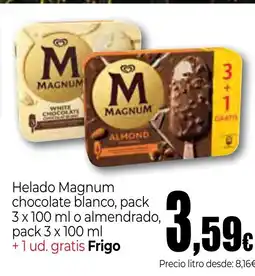 Unide Supermercados FRIGO Helado Magnum chocolate blanco o almendrado oferta