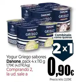 Unide Supermercados DANONE Yogur Griego sabores oferta