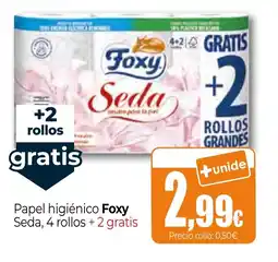 Unide Supermercados FOXY Papel higiénico Seda, 4 rollos +2 gratis oferta