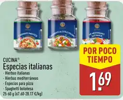 ALDI CUCINA Especias italianas oferta