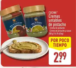 ALDI CUCINA Cremas untables de pistacho oferta
