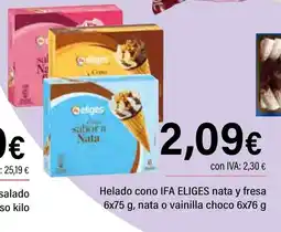 Cash Ifa IFA ELIGES Helado cono nata y fresa nata o vainilla choco oferta