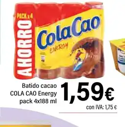 Cash Ifa COLA CAO Batido cacao Energy oferta