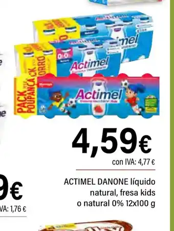 Cash Ifa ACTIMEL DANONE líquido natural, fresa kids o natural 0% oferta
