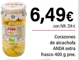 Cash Ifa ANDA Corazones de alcachofa extra frasco oferta