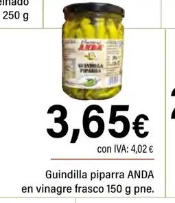 Cash Ifa ANDA Guindilla piparra en vinagre frasco oferta