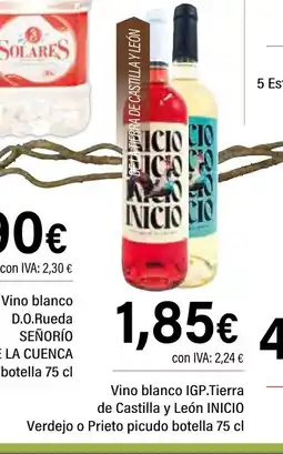 Cash Ifa INICIO Vino blanco IGP.Tierra de Castilla y León Verdejo o Prieto picudo botella oferta