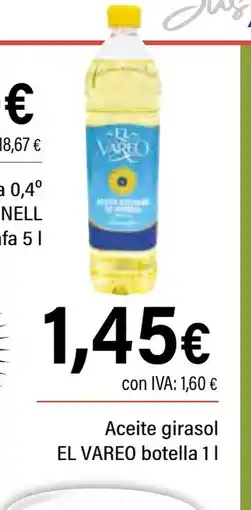 Cash Ifa EL VAREO Aceite girasol botella oferta