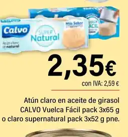 Cash Ifa CALVO Atún claro en aceite de girasol Vuelca Fácil o o claro supernatural oferta
