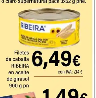 Cash Ifa RIBEIRA Filetes de caballa en aceite de girasol oferta