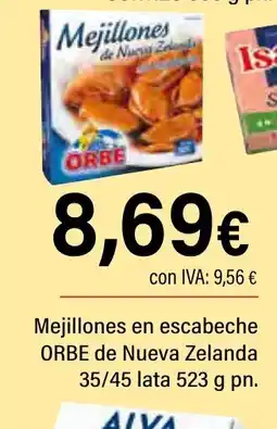 Cash Ifa ORBE Mejillones en escabeche de Nueva Zelanda oferta