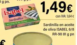 Cash Ifa ISABEL Sardinilla en aceite de oliva6/8 oferta