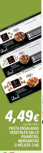 Cash Ifa Pasta ensaladas vegetales gallo pajaritas, margaritas o hélices oferta