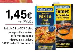 Cash Ifa GALLINA BLANCA Caldo para paella marisco o Fumet pescado de roca y marisco 100% natural marisco oferta