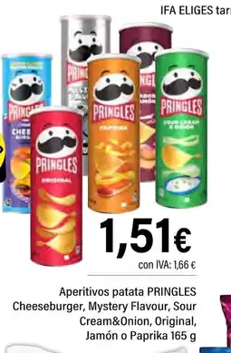 Cash Ifa PRINGLES Aperitivos patata Cheeseburger, Mystery Flavour, Sour Cream&Onion, Original, Jamón o Paprika oferta