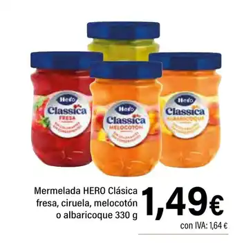 Cash Ifa HERO Mermelada Clásica fresa, ciruela, melocotón o albaricoque oferta