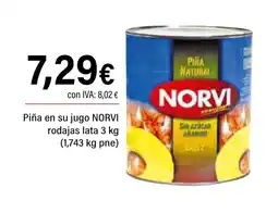 Cash Ifa NORVI Piña en su jugo rodajas lata oferta
