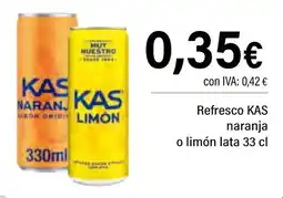 Cash Ifa KAS Refresco naranja o limón lata oferta