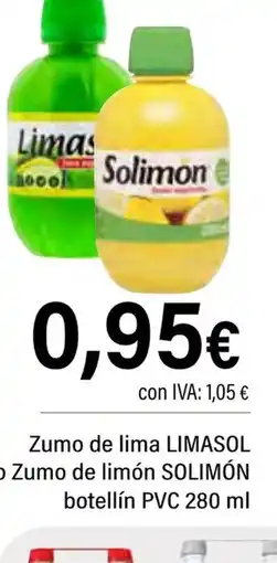 Cash Ifa SOLIMÓN, LIMASOL Zumo de lima o Zumo de limón botellín PVC oferta