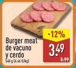 ALDI Burger meat de vacuno y cerdo oferta
