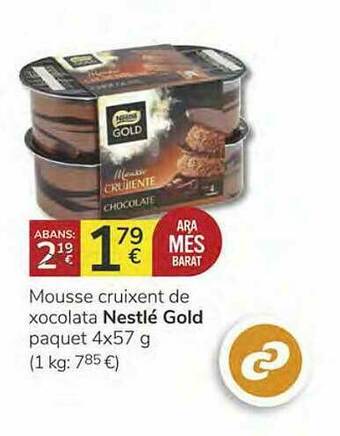 Consum Mousse Cruixent De Xocolata Nestlé Gold oferta