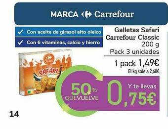 Carrefour Galletas Safari Carrefour Classic oferta