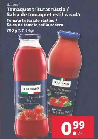 Lidl Tomàquet Triturat Rústic O Salsa De Tomàquet Estil Casolà oferta