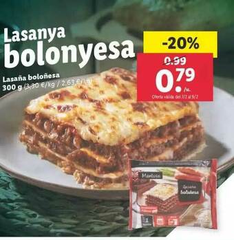Lidl Lasaña Boloñesa oferta