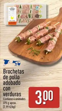 ALDI Brochetas de pollo adobado con verduras oferta