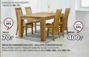 JYSK Mesa De Comedor Goliath, Silla De Comedor Silas oferta