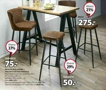 JYSK Mesa De Bar Sandby, Taburete De Bar Pebringe oferta