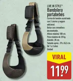 ALDI LIVE IN STYLE Bandolera portabebés oferta