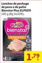 Alcampo Elpozo - lonchas de pechuga de pavo o de pollo bienstar plus oferta