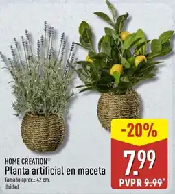ALDI HOME CREATION Planta artificial en maceta oferta