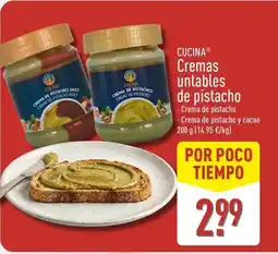ALDI CUCINA Cremas untables de pistacho oferta