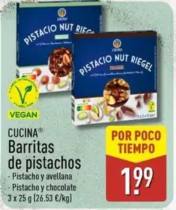 ALDI CUCINA Barritas de pistachos oferta