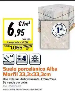 Obramat Solo - suelo porcelanico alba marfil oferta