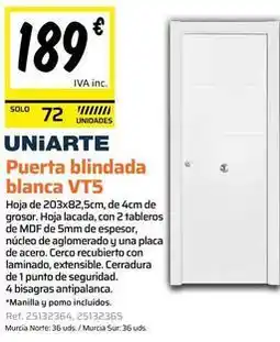 Obramat Uniarte - puerta blindada blanca vt5 oferta