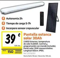 Obramat Solar - pantalla estanca 30ah oferta