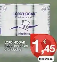 CashDiplo Lord'hogar - papel higiénico 6 unidades oferta