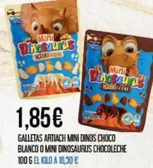 Claudio Artiach - galletas mini dinos choco blanco o mini dinosaurus chocoleche oferta