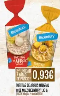 Claudio Bicentury - tortitas de arroz integral o de maíz oferta