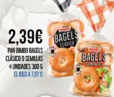 Claudio Bimbo - pan bagels clasico o semillas oferta