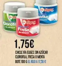 Claudio Eliges - chicle ifa sin azúcar clorofila, fresa o menta bote oferta