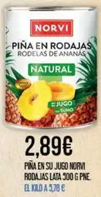 Claudio Norvi - piña en su jugo rodajas lata oferta